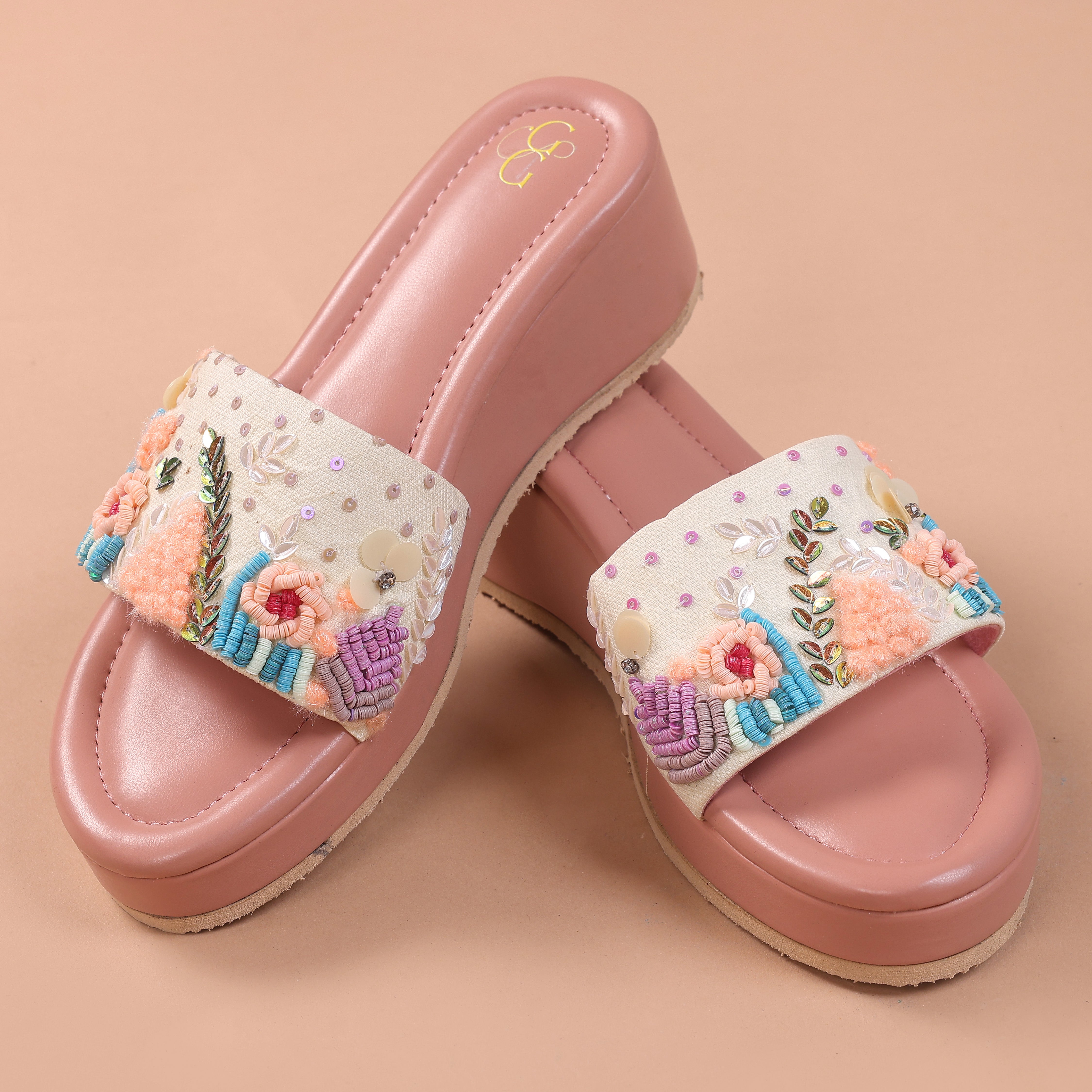 Blossom bliss embroidered wedges