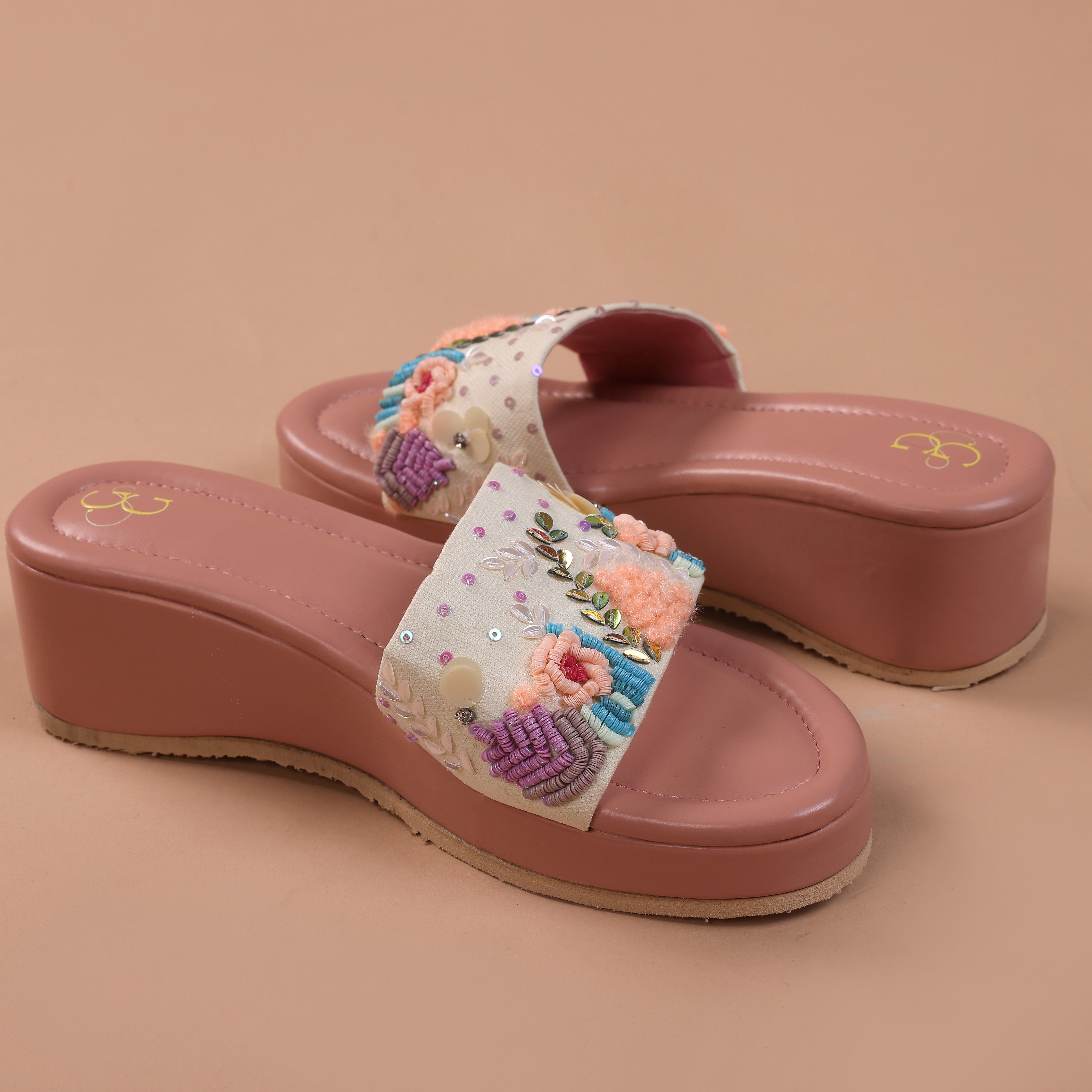 Blossom bliss embroidered wedges