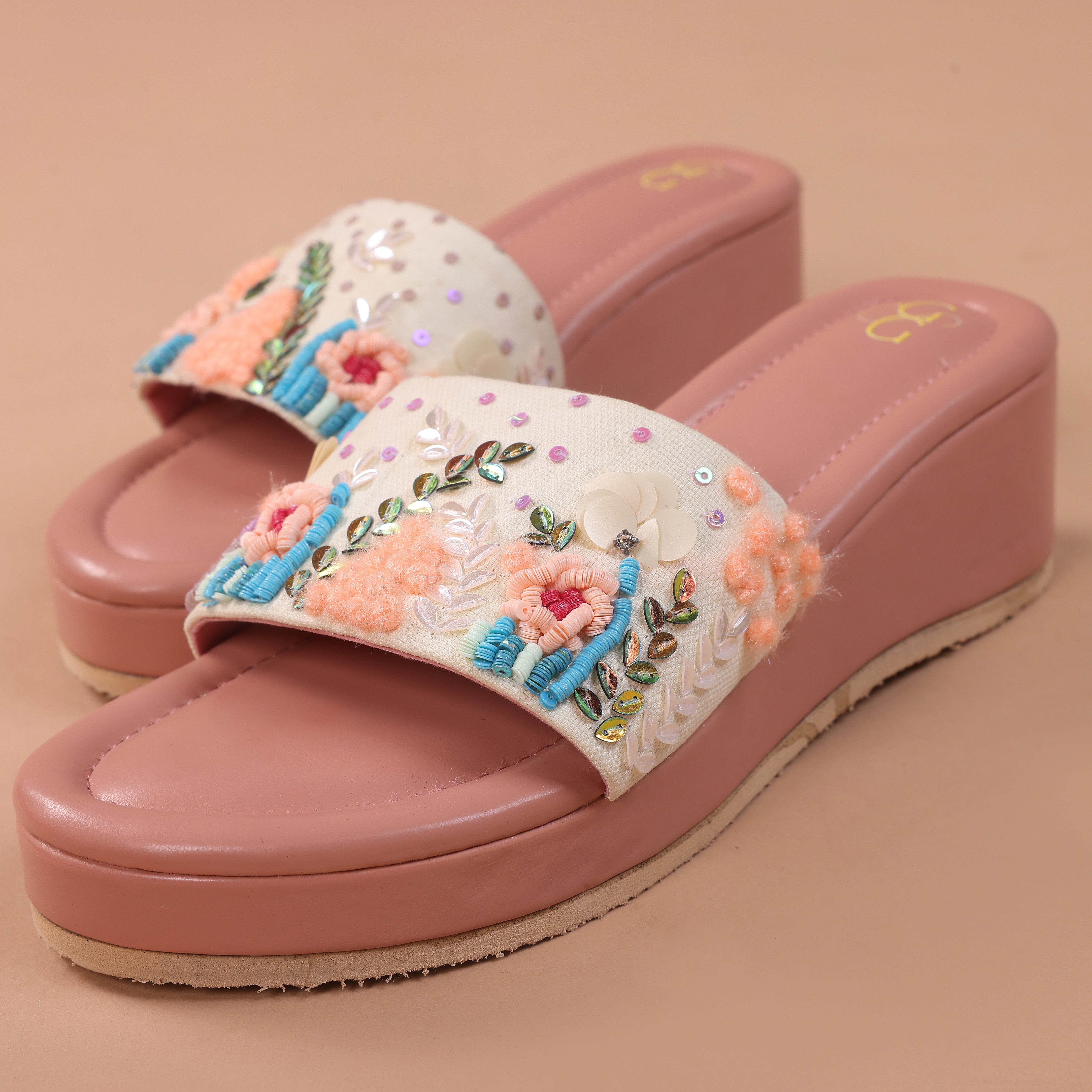 Blossom bliss embroidered wedges