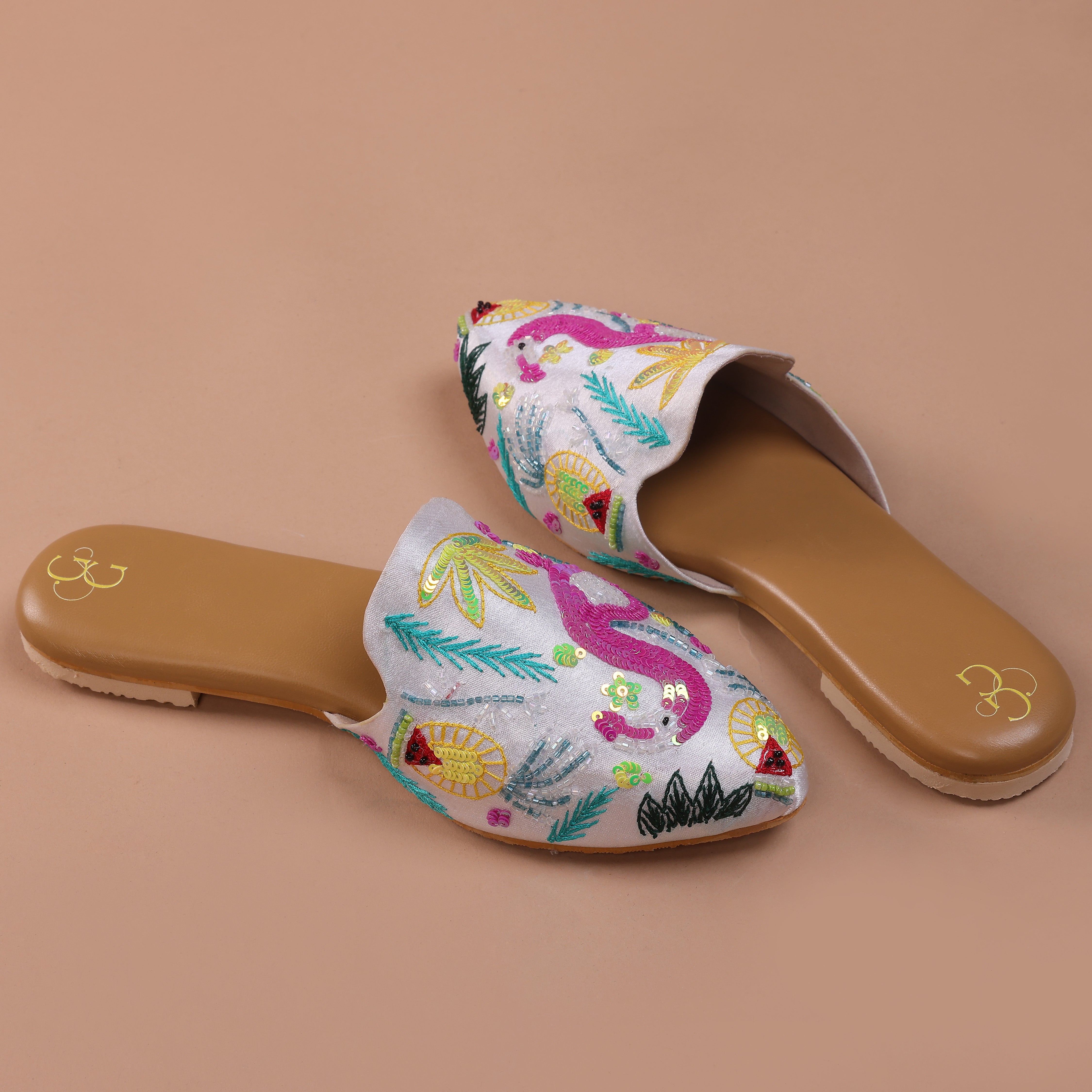 Fab Flamingo Sequence Work Mules